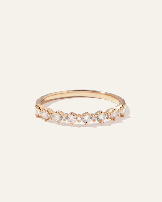 14K Gold Natural Diamond Alternating Round Band - US 1333