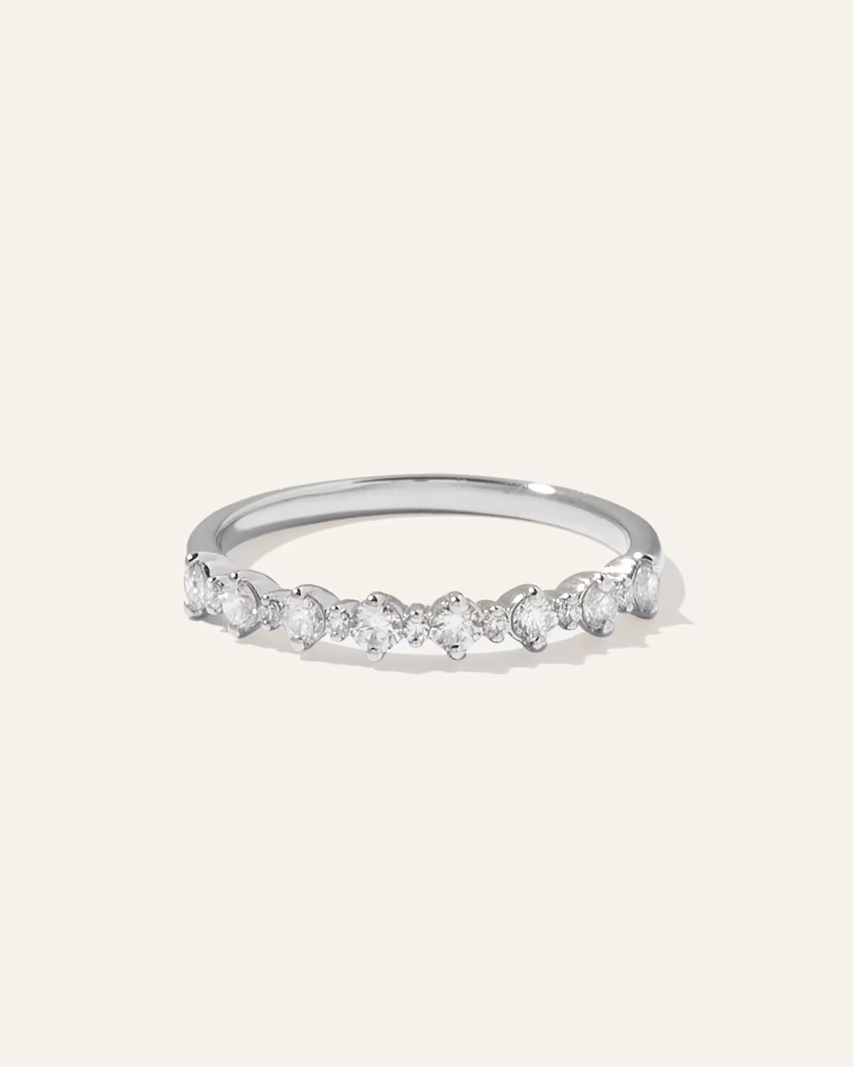 14K Gold Natural Diamond Alternating Round Band - US 1791