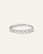 14K Gold Natural Diamond Alternating Round Band - US 1791