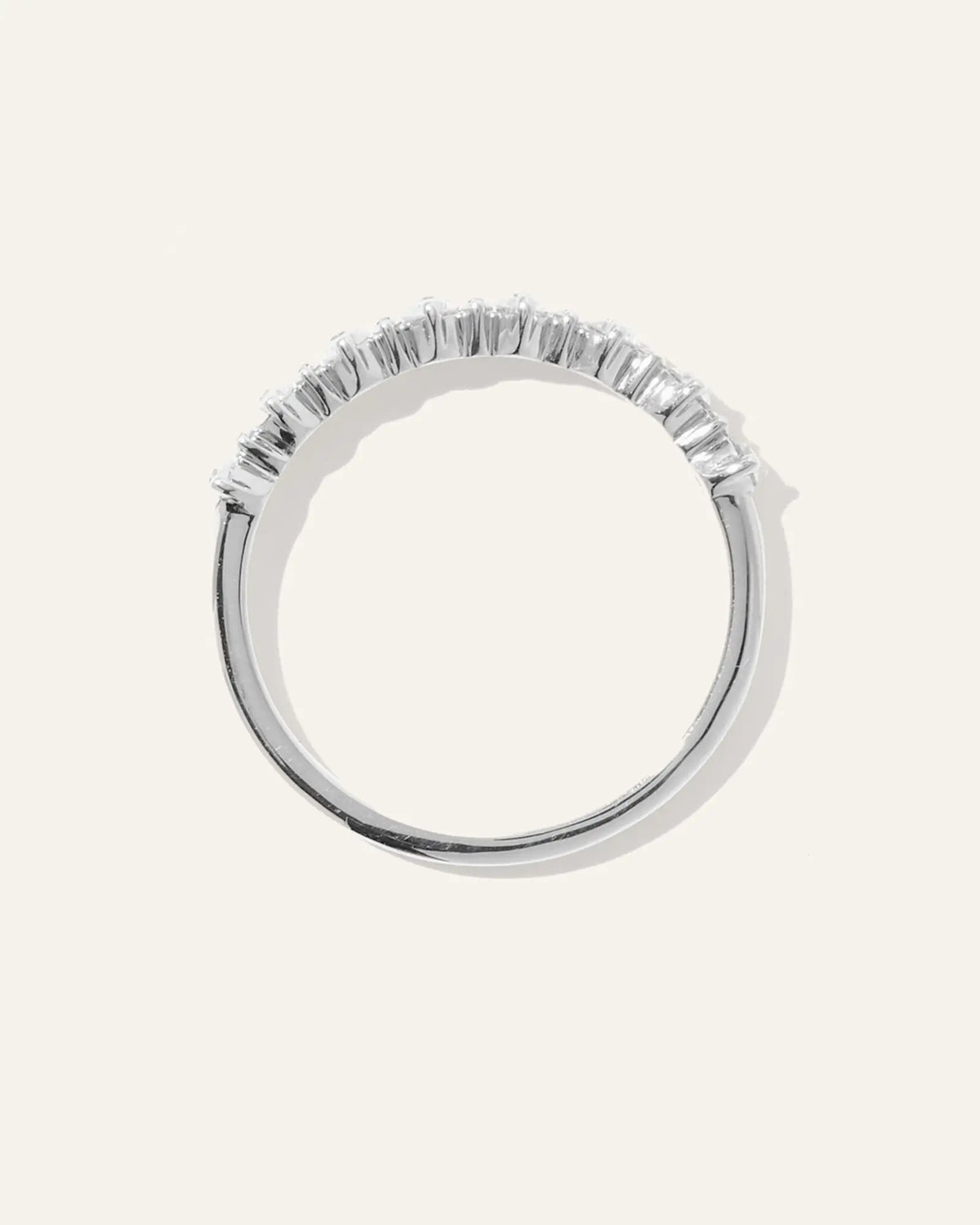 14K Gold Natural Diamond Alternating Round Band - US 1791