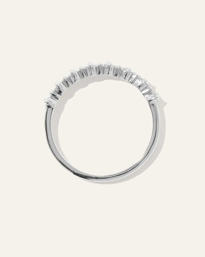 14K Gold Natural Diamond Alternating Round Band - US 1791