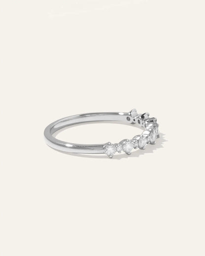 14K Gold Natural Diamond Alternating Round Band - US 1791