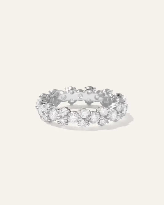 14K Gold Lab Grown Diamond Cluster Eternity Band - US 9341