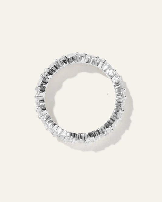 14K Gold Lab Grown Diamond Cluster Eternity Band - US 9341