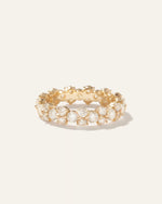 14K Gold Lab Grown Diamond Cluster Eternity Band - US 1939