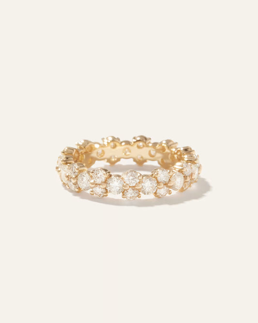 14K Gold Lab Grown Diamond Cluster Eternity Band - US 1939