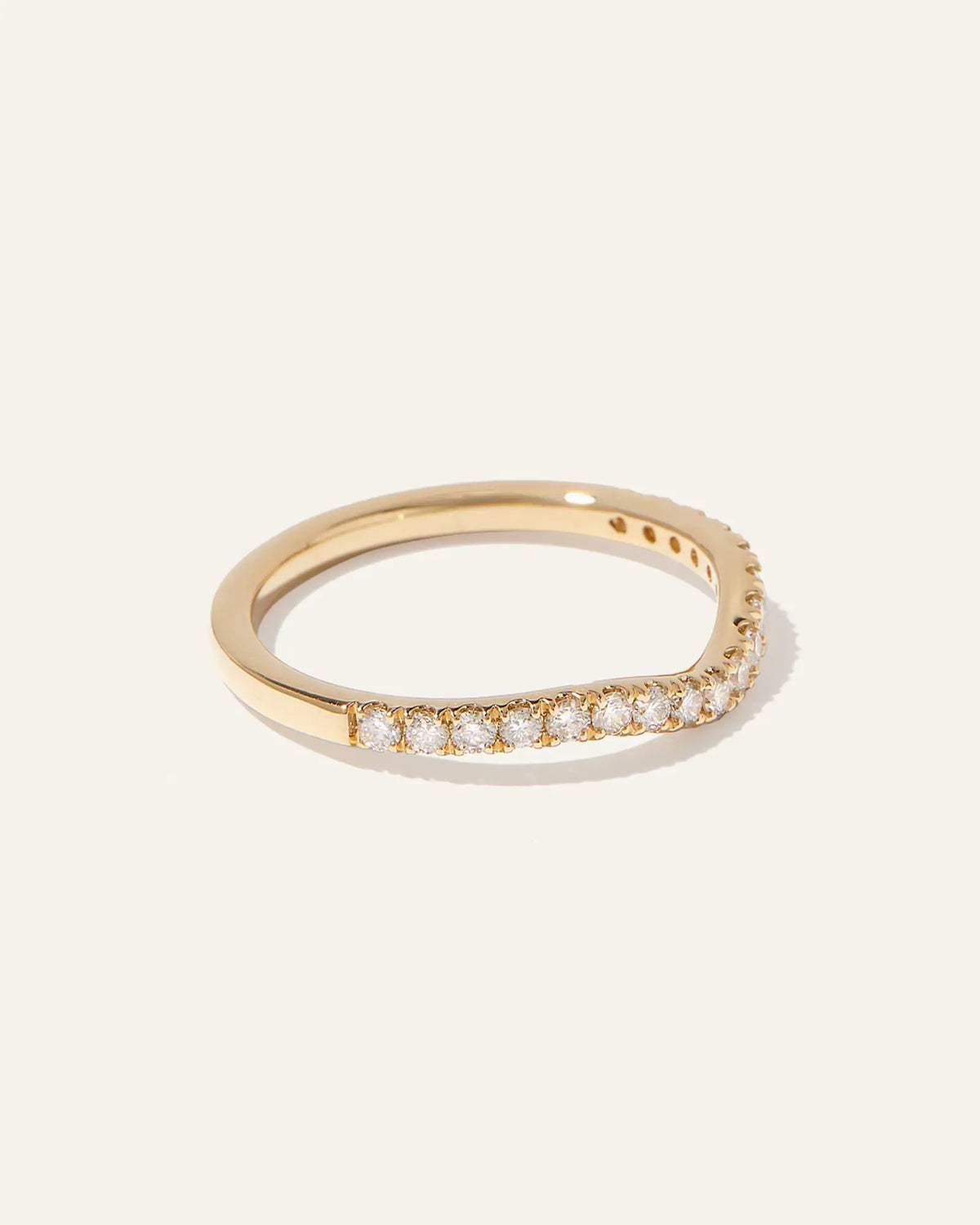 14K Gold Lab Grown Diamond Contoured Band - US 6180