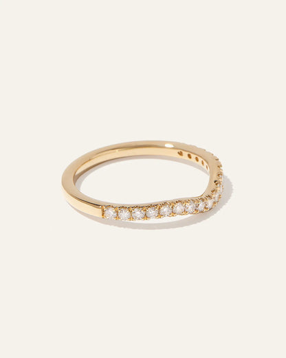 14K Gold Lab Grown Diamond Contoured Band - US 6180
