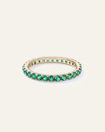 14K Gold Gemstone Pave Eternity Band - US 2896