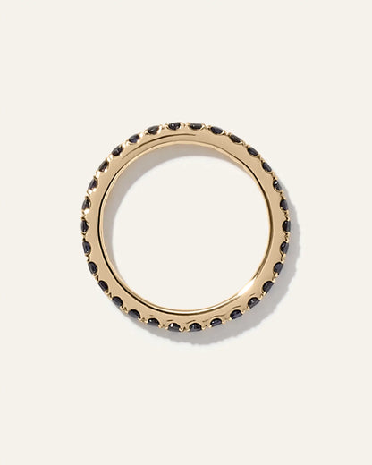 14K Gold Gemstone Pave Eternity Band - US 1288