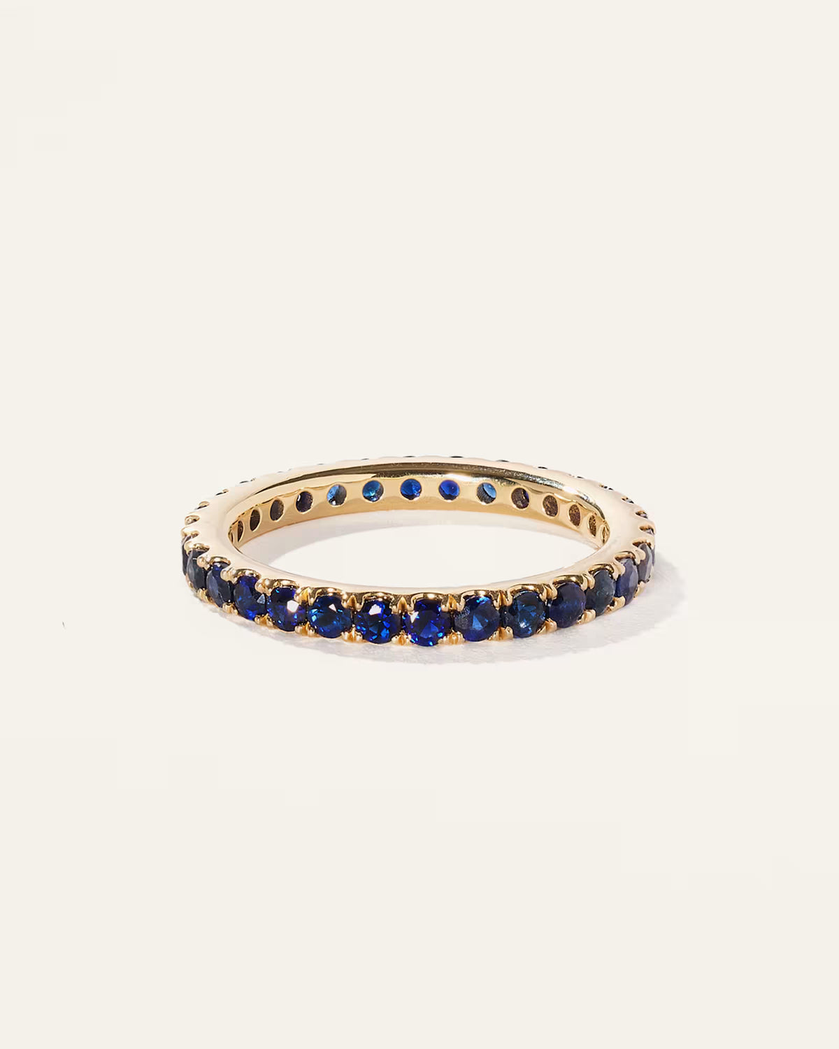 14K Gold Gemstone Pave Eternity Band - US 1288