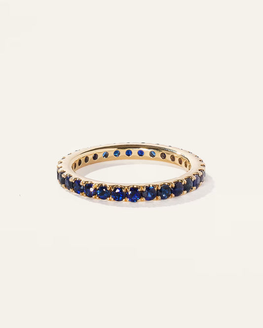 14K Gold Gemstone Pave Eternity Band - US 1288