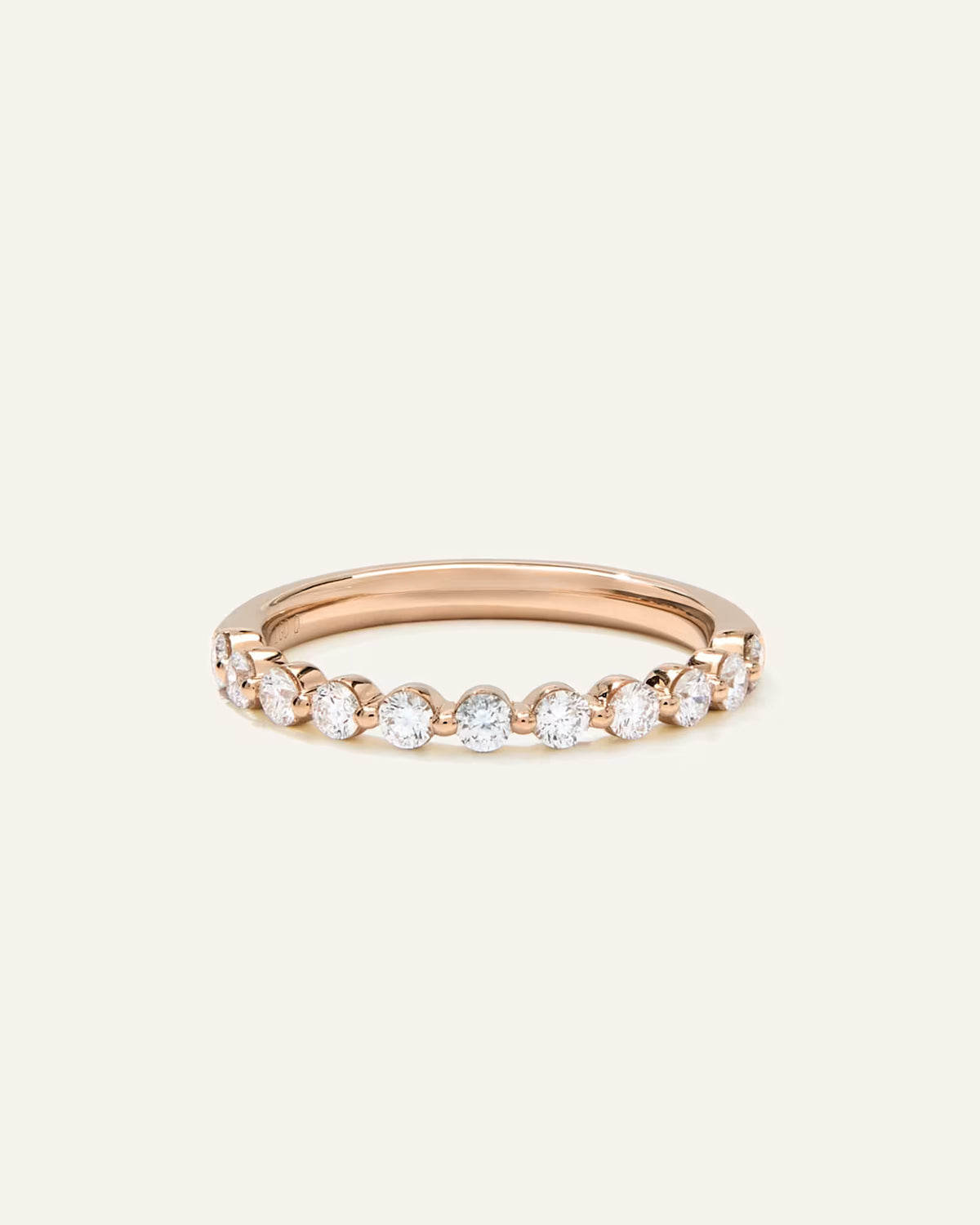 Lab Grown Diamond Single Shared Prong Halfway Band - US 8497