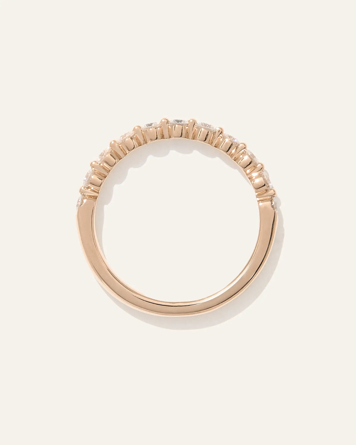 Lab Grown Diamond Single Shared Prong Halfway Band - US 8497