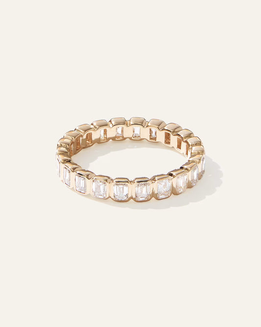 Lab Grown Diamond Emerald North-South Bezel Eternity Band - US 7674