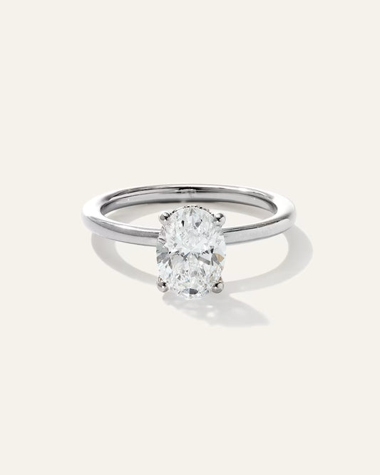Lab Grown Diamond Oval Petite Hidden Halo Engagement Ring - 1.5ct - US 8894