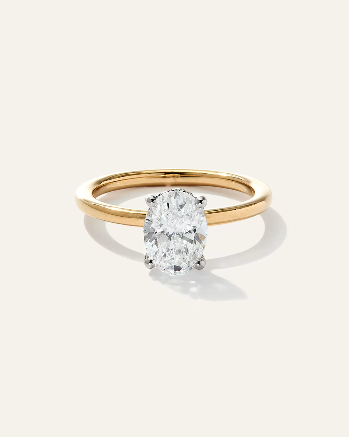 Lab Grown Diamond Oval Petite Hidden Halo Engagement Ring - 1.5ct - US 8980