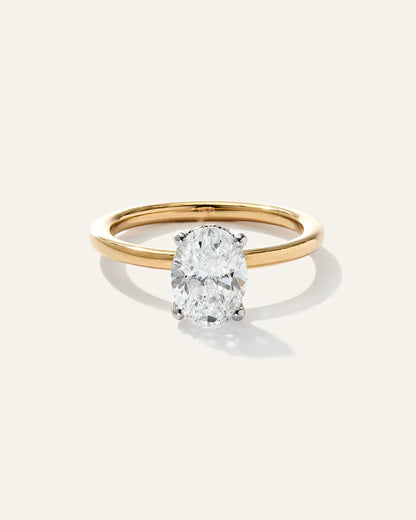 Lab Grown Diamond Oval Petite Hidden Halo Engagement Ring - 1.5ct - US 8980