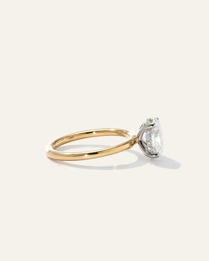 Lab Grown Diamond Oval Petite Hidden Halo Engagement Ring - 1.5ct - US 8980