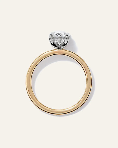Lab Grown Diamond Oval Petite Hidden Halo Engagement Ring - 1.5ct - US 8980