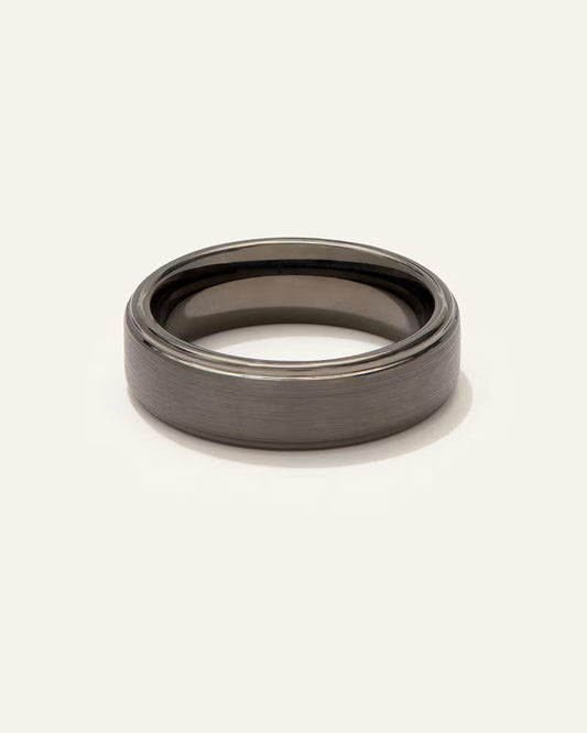 Tungsten Carbide Brushed Step Edge Band - US 4577