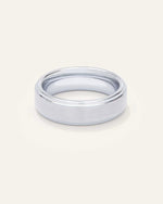 Tungsten Carbide Brushed Step Edge Band - US 7238