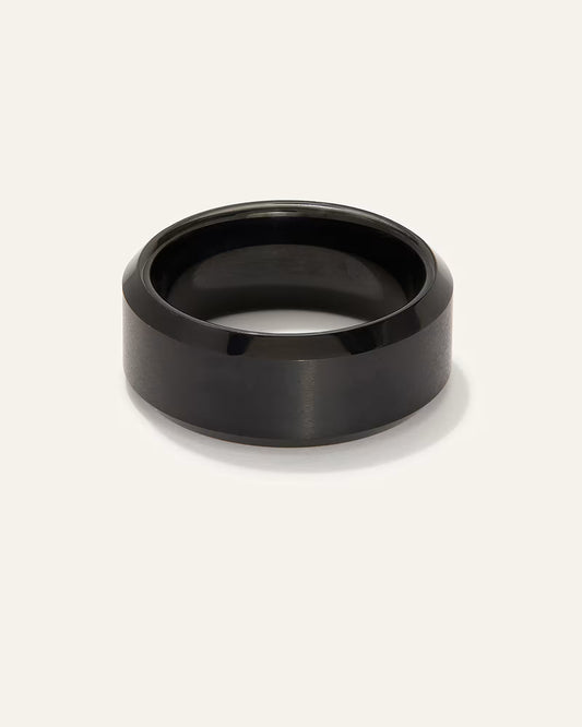 Tungsten Carbide Black Plated Brushed Band - US 6045