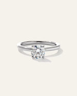 Lab Grown Diamond Round Petite Hidden Halo Engagement Ring - 1ct - US 4181