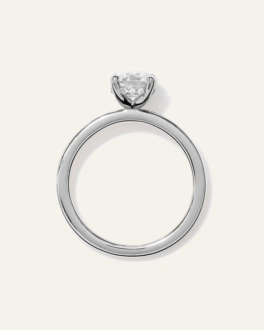Lab Grown Diamond Round Petite Hidden Halo Engagement Ring - 1ct - US 4181