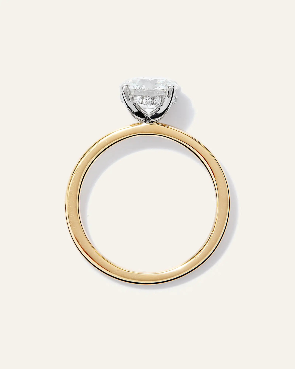 Lab Grown Diamond Round Petite Hidden Halo Engagement Ring - 1.5ct - US 2093