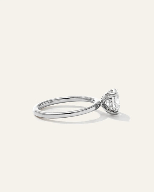 Lab Grown Diamond Round Petite Hidden Halo Engagement Ring - 1.5ct - US 3893