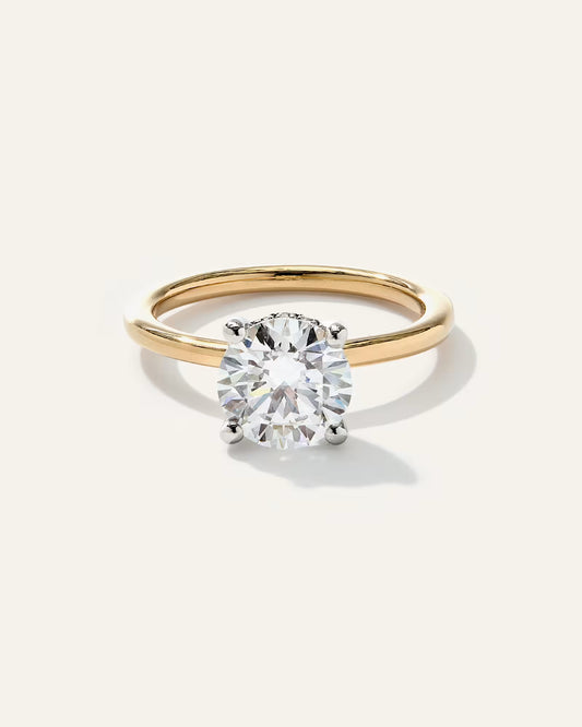 Lab Grown Diamond Round Petite Hidden Halo Engagement Ring - 2ct - US 2876