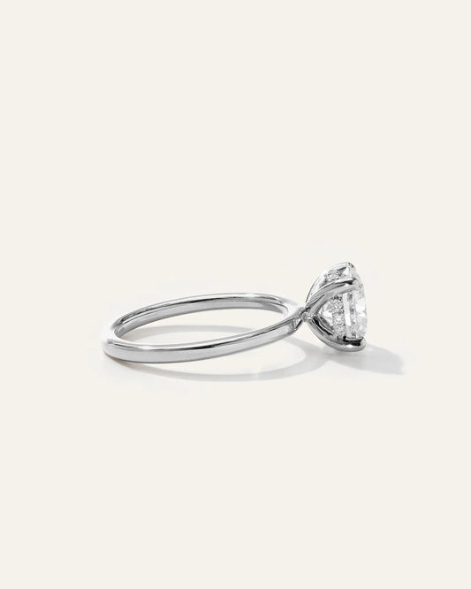 Lab Grown Diamond Round Petite Hidden Halo Engagement Ring - 2ct - US 3534