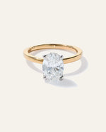 Lab Grown Diamond Oval Petite Hidden Halo Engagement Ring - 2ct - US 0263