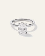 Lab Grown Diamond Oval Petite Hidden Halo Engagement Ring - 2ct - US 7428