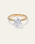 Lab Grown Diamond Round Six Prong Knife Edge Engagement Ring - 1.5ct - US 7604