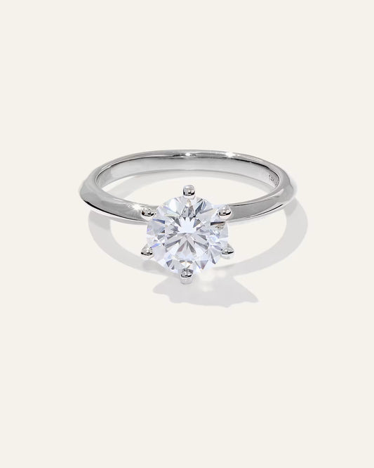 Lab Grown Diamond Round Six Prong Knife Edge Engagement Ring - 1.5ct - US 5804