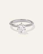 Lab Grown Diamond Round Six Prong Knife Edge Engagement Ring - 1ct - US 7645