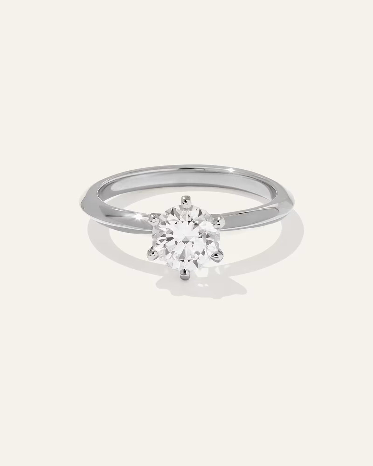 Lab Grown Diamond Round Six Prong Knife Edge Engagement Ring - 1ct - US 5702