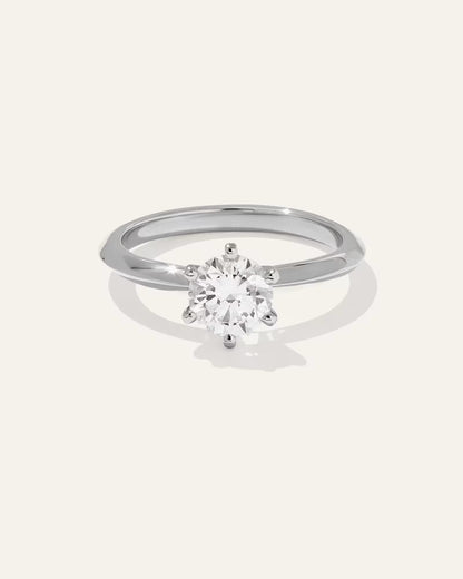 Lab Grown Diamond Round Six Prong Knife Edge Engagement Ring - 1ct - US 5702