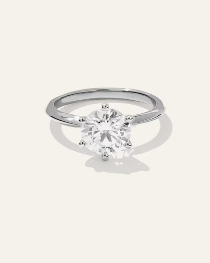 Lab Grown Diamond Round Six Prong Knife Edge Engagement Ring - 2ct - US 2075
