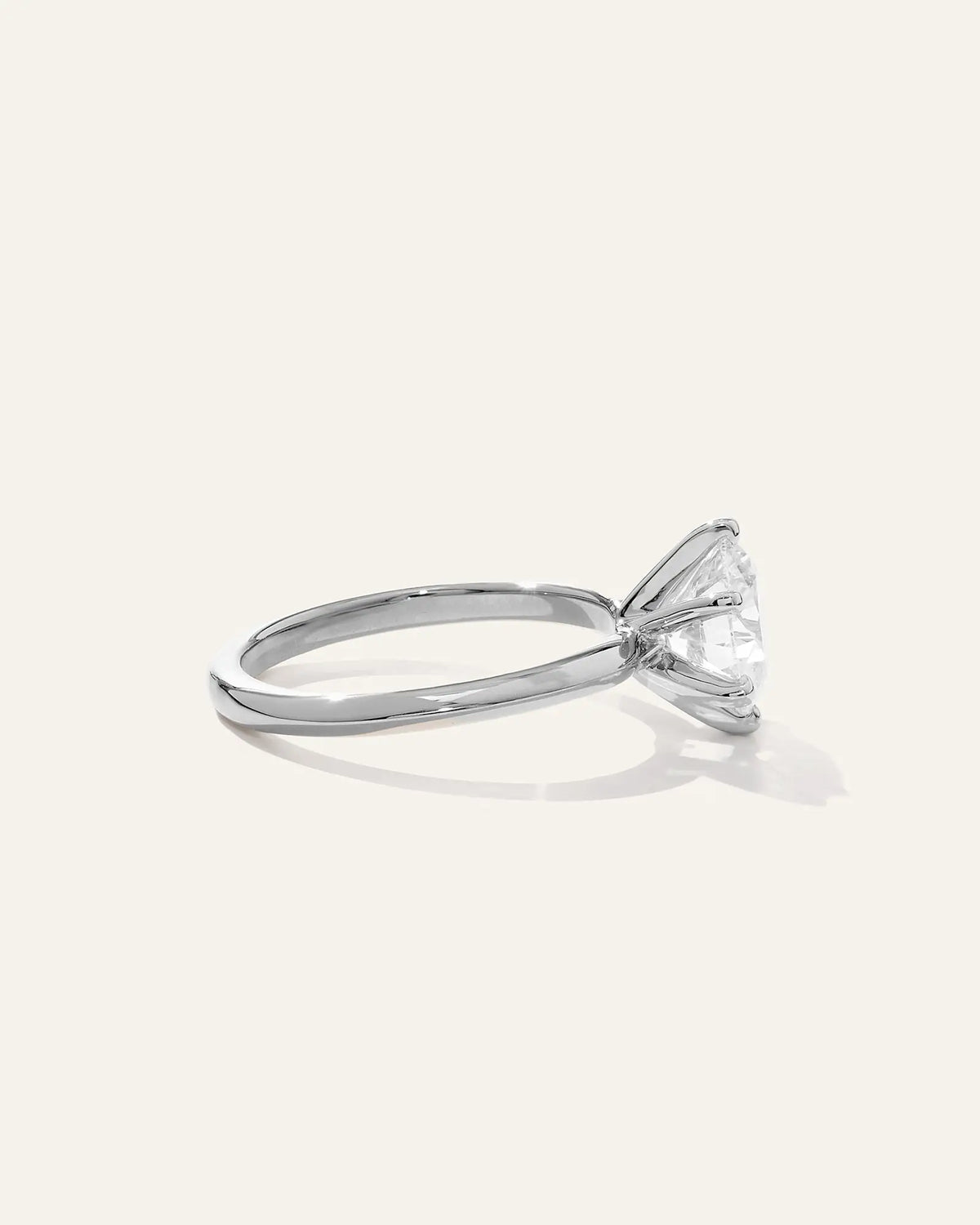 Lab Grown Diamond Round Six Prong Knife Edge Engagement Ring - 2ct - US 2075