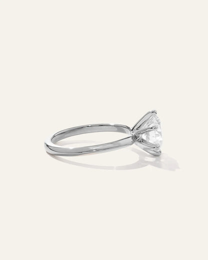 Lab Grown Diamond Round Six Prong Knife Edge Engagement Ring - 2ct - US 2075