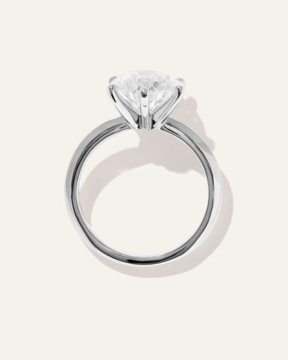 Lab Grown Diamond Round Six Prong Knife Edge Engagement Ring - 2ct - US 2075