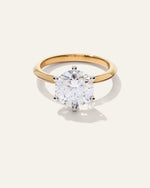 Lab Grown Diamond Round Six Prong Knife Edge Engagement Ring - 3ct - US 6021