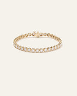 14K Gold Lab Grown Diamond Bezel Set Tennis Bracelet - 4ctw - US 1217
