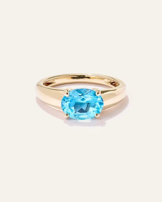 14K Gold Gemstone Vintage Inspired Ring - US 4231