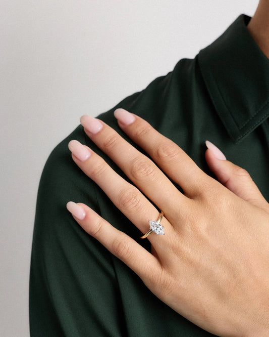 Lab Grown Diamond Marquise Comfort Fit Engagement Ring - 1.5ct - US 2288