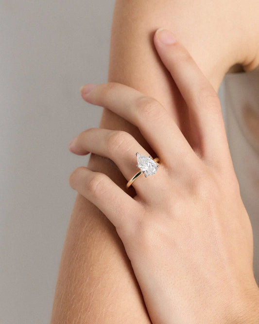Lab Grown Diamond Pear Comfort Fit Engagement Ring - 3ct - US 6581