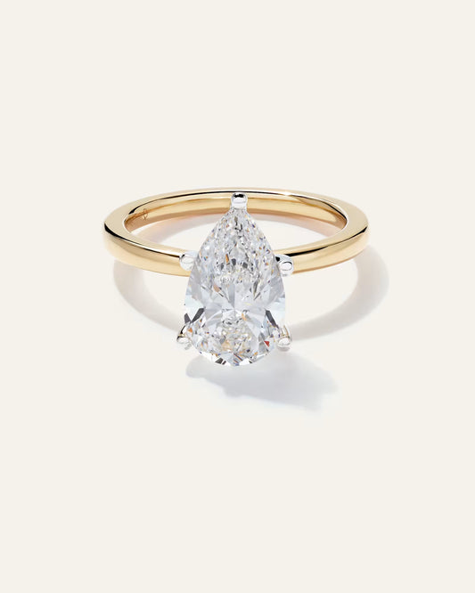 Lab Grown Diamond Pear Comfort Fit Engagement Ring - 3ct - US 6581